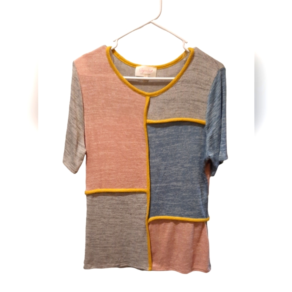 Sugarfox Colorblock Short Sleeve Blouse size 1X